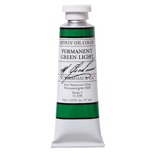 M. Graham & Co., Artists', Oil Paint, 1.25oz, Permanent Green Light